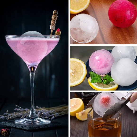 TINANA Reusable 2.5 Inch Ice Cube Tray Silicone Round Ice Sphere - Picture 5 of 12